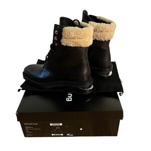 Alexander Wang Andy Hiker Leather Shearing Boots